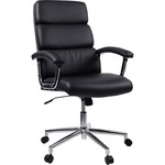 Lorell Vuelo Modern Bonded-Leather Office Chairs - Black Seat Color - Bonded Leather Seat Material - Black Back Color - Bonded Leather Back Material - 1 Each LLR20018