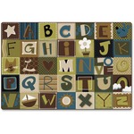 Carpets for Kids&reg; KIDSoft™ Toddler Alpha Blocks Nature Rug - 12 ft Length x 96" Width - Rectangle - Alphabet Blocks CPT11728