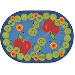 Carpets for Kids&reg; Premium ABC Caterpillar Oval Seating Rug - 11.67 ft Length x 9" Width - Oval CPT2216