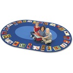 Carpets for Kids Premium Reading By The Book Oval Area Rug - Area Rug - 113" Length x 81" Width - Oval - Reading By The Book CPT2695