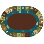 Carpets for Kids Premium Learning Blocks Nature Oval Rug - 11.67 ft Length x 99" Width - Oval - Learning Blocks Nature CPT37708