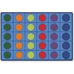 Carpets for Kids&reg; Premium Color Seating Circles Rug - 108" Length x 72" Width - Rectangle - Color Seating Circles CPT4216