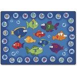 Carpets for Kids Premium Fishing 4 Literacy Rectangle Rug - 65" Length x 46" Width - Rectangle - Alphabet Bubbles, Fishing For Literacy, Numbers CPT6813