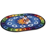 Carpets for Kids Premium Sunny Day Learn/Play Oval Rug - 11.67 ft Length x 99" Width - Oval - Sunny Day Learn & Play, Numbers, Letter CPT9416