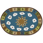 Carpets for Kids Premium Sunny Day Learn/Play Oval Rug - 12 ft Length x 96" Width - Oval - Sunny Day Learn & Play, Numbers, Letter CPT94708