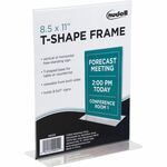Golite nu-dell Freestanding T-shaped Sign Holder - 8.5" Width x 11" Height - Rectangular Shape - Double Sided - Self-standing - Photo, Signage, Notice - Plastic - 1 Each NUD38020Z