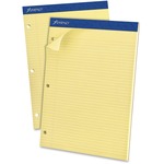 Ampad Evidence Narrow Ruled Dual Pad - 100 Sheets - 15 lb Basis Weight - 8 1/2" x 11 3/4" Sheet Size - 11.75" Height x 8.5" Width x 0.4" Depth - Canary Paper - Micro Perforated, Easy Tear, Rigid, Chipboard Backing - 1 Each TOP20246