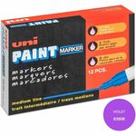 uni uni-Paint PX-20 Oil-Based Marker - Medium Marker Point - Violet Ink - Oil Based - White Barrel - 1 Dozen UBC63606DZ