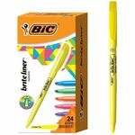BIC Brite Liner Highlighter, Assorted - Fluorescent Assorted Ink - 1 Set BICBL241AST