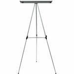 MasterVision 3-leg Display Easel - 45 lb Load Capacity - 63" Height x 28.50" Width x 32" Depth - Tabletop, Floor - Metal, Aluminum, Plastic - Silver BVCFLX09102MV
