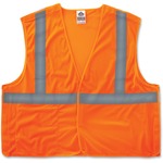 Ergodyne Orange Econo Breakaway Vest - 2-Xtra Large/3-Xtra Large - Orange - Reflective, Machine Washable, Lightweight, Hook & Loop Closure, Pocket - 1 Each EGO21067