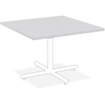 Lorell Hospitality Collection Tabletop - Square Top - 42" Table Top Length x 42" Table Top Width x 1" Table Top Thickness - Breakroom, Cafeteria - Assembly Required - High Pressure Laminate (HPL), Light Gray - Particleboard Top Material - 1 Each LLR62587
