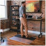 ES ROBBINS Sit-or-Stand Dual-purpose Mat - Hard Floor, Carpeted Floor - 53" Length x 45" Width - Rectangular - Clear, Black - 1 Each ESR184603