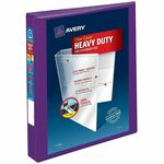 Avery&reg; Heavy-Duty View Binders - Locking One Touch EZD Rings - 1" Binder Capacity - Letter - 8 1/2" x 11" Sheet Size - 275 Sheet Capacity - 275 x 1" Ring - Fastener: Ring - Pocket: 4, Internal - Polypropylene - Purple - Recycled - Adhesive, Cover, Div AVE79771