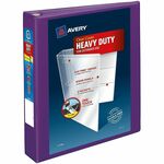Avery&reg; Heavy-Duty View Binders - Locking One Touch EZD Rings - 1 1/2" Binder Capacity - Letter - 8 1/2" x 11" Sheet Size - 400 Sheet Capacity - 400 x 1.50" Ring - Fastener: Ring - Pocket: 4, Internal - Polypropylene - Purple - Recycled - Adhesive, Cle AVE79774