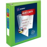 Avery&reg; Heavy-Duty View Binders - Locking One Touch EZD Rings - 2" Binder Capacity - Letter - 8 1/2" x 11" Sheet Size - 540 Sheet Capacity - 540 x 2" Ring - Fastener: Ring - Pocket: 4, Internal - Polypropylene - Chartreuse - Recycled - Adhesive, Clear  AVE79776