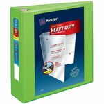 Avery Heavy-Duty View Binders with One Touch EZD Rings - 3" Binder Capacity - Letter - 8 1/2" x 11" Sheet Size - 670 Sheet Capacity - 3 1/2" Spine Width - 3 x 3" Ring - Fastener: Ring - Pocket: 4, Internal - Polypropylene - Chartreuse - Recycled - Adhesiv AVE79779