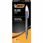BIC Glide Exact Retractable Ballpoint - Fine Pen Point - Retractable - Black Ink - 12 / Dozen BICVCGN11BK