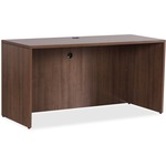 Lorell Essentials Series Credenza Shell - 29.5" Height x 70.9" Width x 23.6" Depth - Walnut, Laminate Table Top - Durable, Grommet, Cord Management, Adjustable Feet - For Office - 1 Each LLR69969