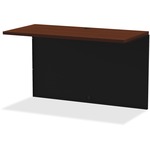 Lorell Fortress Modular Series Bridge - 48" Width x 24" Depth, x 1.1" Thickness Top - Material: Steel - Finish: Walnut Laminate, Black - Scratch Resistant, Stain Resistant, Ball-bearing Suspension, Grommet, Handle, Cord Management - 1 Each LLR79165