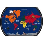 Flagship Carpets Maps That Teach Global Rug - 108" Length x 72" Width - Multicolor - Nylon FCIFE12234A