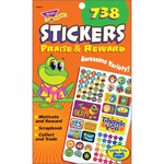 Trend Praise & Reward Stickers - Self-adhesive - Acid-free, Fade Resistant, Non-toxic, Photo-safe - 9.50" Height x 5.75" Width - Multicolor - 238 / Pad TEP5011