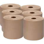 Genuine Joe Embossed Hardwound Roll Towels - 7.87" Width x 1000 ft Length - 2" Core - Kraft - 6 / Carton GJO22800