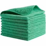 Rubbermaid Commercial HYGEN R-40 Recycled Microfiber Cloths - 12" Length x 12" Width - Reusable, Launderable, Bleach-safe - Green - 24 / Pack RCP1820578
