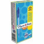 Paper Mate InkJoy 100 RT Pens - 1 mm Medium Pen Point - Retractable - Blue Ink - Translucent Barrel - 12 / Dozen PAP1951253