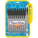 Paper Mate InkJoy 100 RT Pens - 1 mm Medium Pen Point - Retractable - Black Ink - Translucent Barrel - 20 / Pack PAP1951395