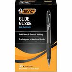 BIC Glide Bold - 1.6 mm Bold Pen Point - Retractable - Black Ink - Black Barrel - Tungsten Carbide Tip - 36 / Box BICVLGB361BK