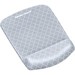 Fellowes PlushTouch Microban Mouse Pad Wrist Rest - Lattice - 1" Height x 7.25" Width x 9.38" Depth - Gray, White - Foam - Wear Resistant, Tear Resistant, Skid Proof - 1 FEL9549701