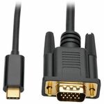 Tripp Lite series USB C to VGA Adapter Cable (M/M), 1920 x 1200 (1080p), 6 ft - 6 ft USB/VGA Video Cable for Smartphone, Projector, Ultrabook, Monitor, Notebook, Tablet, TV - First End: 1 x USB 3.1 Type C - Male - Second End: 1 x VGA - Male - 5 Gbit/s - S TRPU444006V