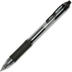 SKILCRAFT&reg; Zebra Medium Point Retractable Gel Pen - Medium Pen Point - Retractable - Black Ink - Water Based - Clear, Black Barrel - 1 Dozen NSN6473133