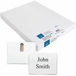 Business Source Clip Holder Style Badge Kit - 3" Height x 4" Width - Clear - 50 / Box BSN19184