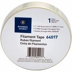 Business Source Heavy-duty Filament Tape - 60 yd Length x 1" Width - 3" Core - White - Fiberglass Filament Roll - 1 Roll BSN64017