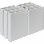 Samsill View Binder - 1" Binder Capacity - 5 1/2" x 8 1/2" Sheet Size - 3 Ring - Fastener: Round Ring - Pocket: 2, Internal - Poly, Polypropylene, Chipboard - White - Durable, Clear Overlay, Non-glare, PVC-free, Non-stick, Ink-transfer Resistant, Copy Saf SAMMP28507