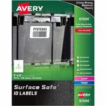 Avery&reg; Surface Safe ID Label - 3" Width x 5" Length - Removable Adhesive - Rectangle - Laser, Inkjet - White - Film - Water Resistant - 4 / Sheet - 50 Total Sheets - 200 Total Label(s) - 200 / Pack AVE61504