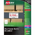 Avery&reg; Surface Safe ID Labels - 4" Width x 6" Length - Removable Adhesive - Rectangle - Laser, Inkjet - White - Film - Water Resistant - 2 / Sheet - 50 Total Sheets - 100 Total Label(s) - 100 / Pack AVE61505