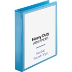 Business Source Heavy-duty View Binder - 1 1/2" Binder Capacity - Letter - 8 1/2" x 11" Sheet Size - 350 Sheet Capacity - Fastener: Round Ring - Pocket: 2, Internal - Polypropylene-covered Chipboard - Light Blue - Wrinkle-free, Non-glare, Ink-transfer Res BSN19652