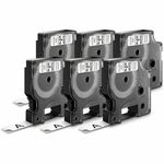 Dymo D1 Electronic Tape Cartridge - - DiameterTape - Thermal - White - Water Resistant - 22.97 ft Roll Length - For Label Maker - 6 / Pack DYM2025517