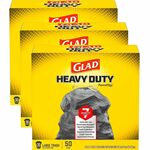 Glad ForceFlexPlus Drawstring Large Trash Bags - Large Size - 30 gal Capacity - 32.01" Length x 30" Width x 0.90 mil (23 Micron) Thickness - Drawstring Closure - Black - Garbage, Indoor, Outdoor, Home, Office, Restaurant, Commercial - 50/Box - 2 / Pallet CLO78997PL