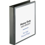 Business Source Premium Round Ring View Binder - 1 1/2" Binder Capacity - Letter - 8 1/2" x 11" Sheet Size - 350 Sheet Capacity - Fastener: Round Ring - Pocket: 2, Internal - Polypropylene, Chipboard - Black - Wrinkle-free, Non-glare, Transfer Safe, Gap-f BSN19650