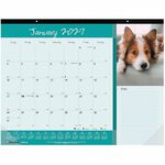 Blueline Man's Best Friend Dogs Desk Pad Calendar - Julian Dates - Monthly - 12 Month - January 2027 to December 2027 - 1 Month Single Page Layout - 22" x 17" Sheet Size - Desk Pad - Paper - 17" Height x 22" Width - 1 Each REDC194116