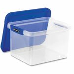 Bankers Box Heavy Duty Letter/Legal Plastic File Box 2 / Pack - External Dimensions: 14.2" Width x 17.4" Depth x 10.6" Height - Media Size Supported: Letter 8.50" x 11" , Legal 8.50" x 14" - Lid Lock Closure - Heavy Duty - Stackable - Plastic - Clear, Blu FEL0086202