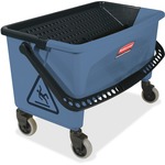 Rubbermaid Commercial Finish Mop Bucket w/ Wringer - Hinged Lid, Ergonomic Design, Handle - 16.2" x 26.2" - Blue - 1 Carton RCPQ93000BE