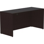 Lorell Essentials Series Credenza Shell - 29.5" Height x 60" Width x 24" Depth Credenza Shell, 1" Thickness Top - Finish: Espresso, Silver Brush - Grommet, Adjustable Feet, Durable, Laminated, Cam Lock, Cord Management - 1 Each LLR18213