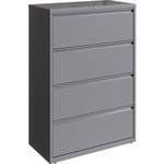 Lorell Fortress Series Lateral File - 36" Width x 18.6" Depth x 52.5" Height - 4 x Drawer(s) for File - Letter, Legal, A4 - Lateral - Hanging Rail, Magnetic Label Holder, Locking Drawer, Locking Bar, Ball Bearing Slide, Reinforced Base, Adjustable Leveler LLR00039