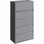 Lorell Fortress Series Lateral File - 36" Width x 18.6" Depth x 67.6" Height - 5 x Drawer(s) for File - Letter, Legal, A4 - Lateral - Hanging Rail, Magnetic Label Holder, Locking Drawer, Locking Bar, Ball Bearing Slide, Reinforced Base, Adjustable Leveler LLR00040