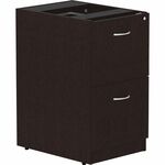 Lorell Essentials Series File/File Fixed File Cabinet - 28.3" Height x 16" Width x 22" Depth Pedestal - Finish: Espresso, Silver Brush - Durable, Laminated, Built-in Hangrail, File Drawer, Dual Wheel Caster, Heavy Duty, Ball-bearing Suspension - 1 Each LLR18221